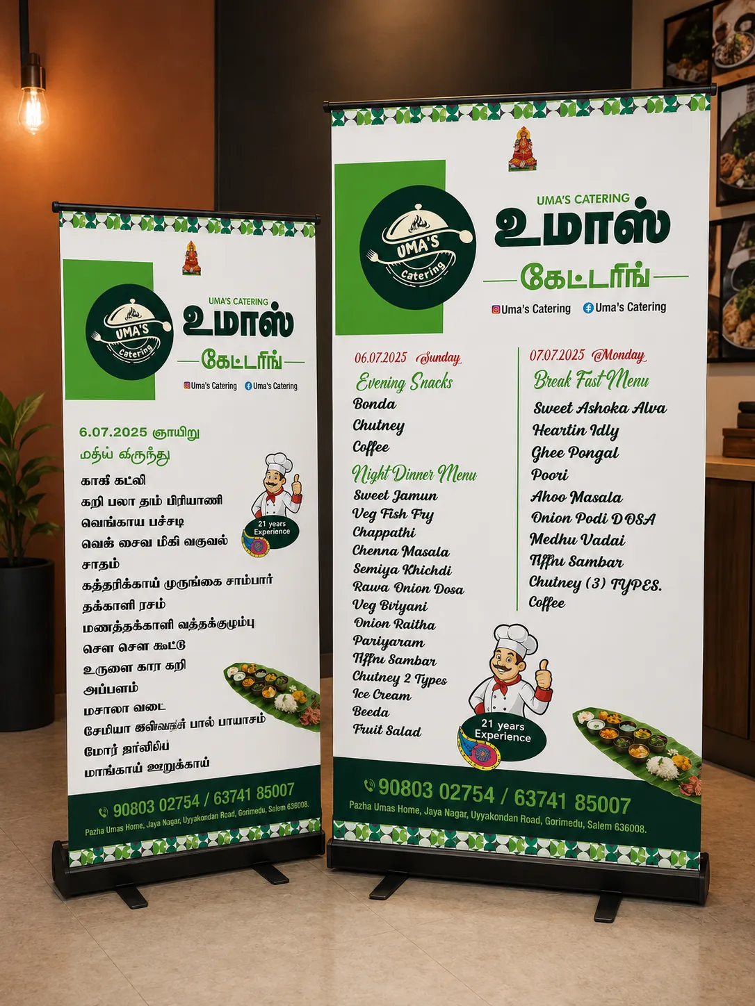 Catering Menu Rollup Standee