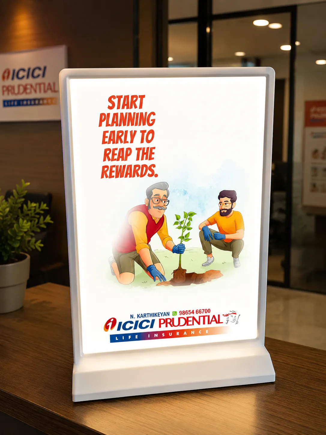 ICICI Table Light Board Display