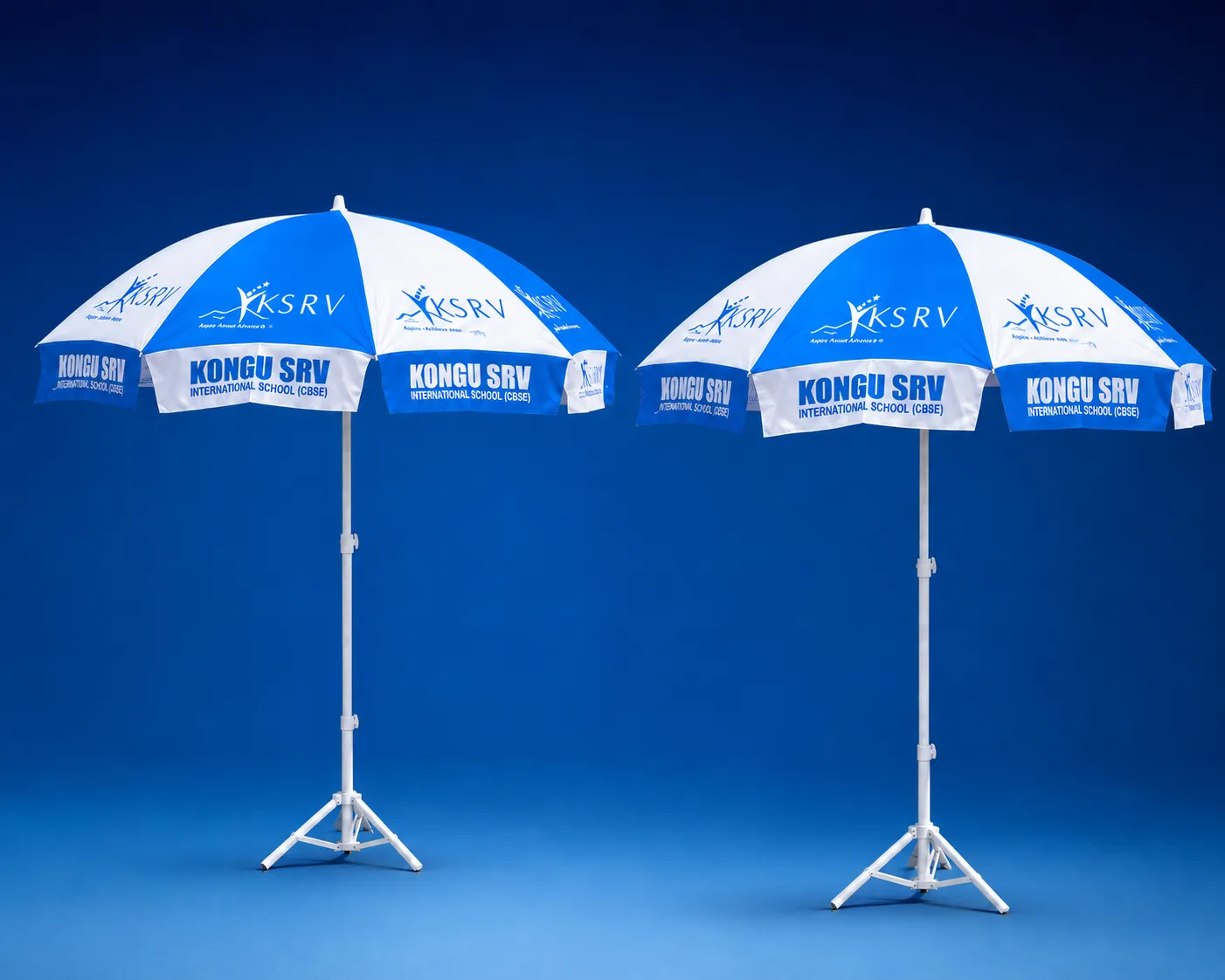Promotional umbrellas with KSRV branding